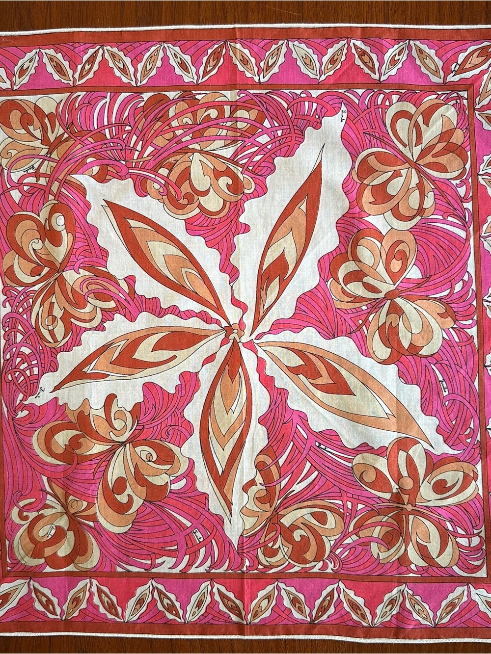 Emilio Pucci 1970’s cotton handkerchief 16x16